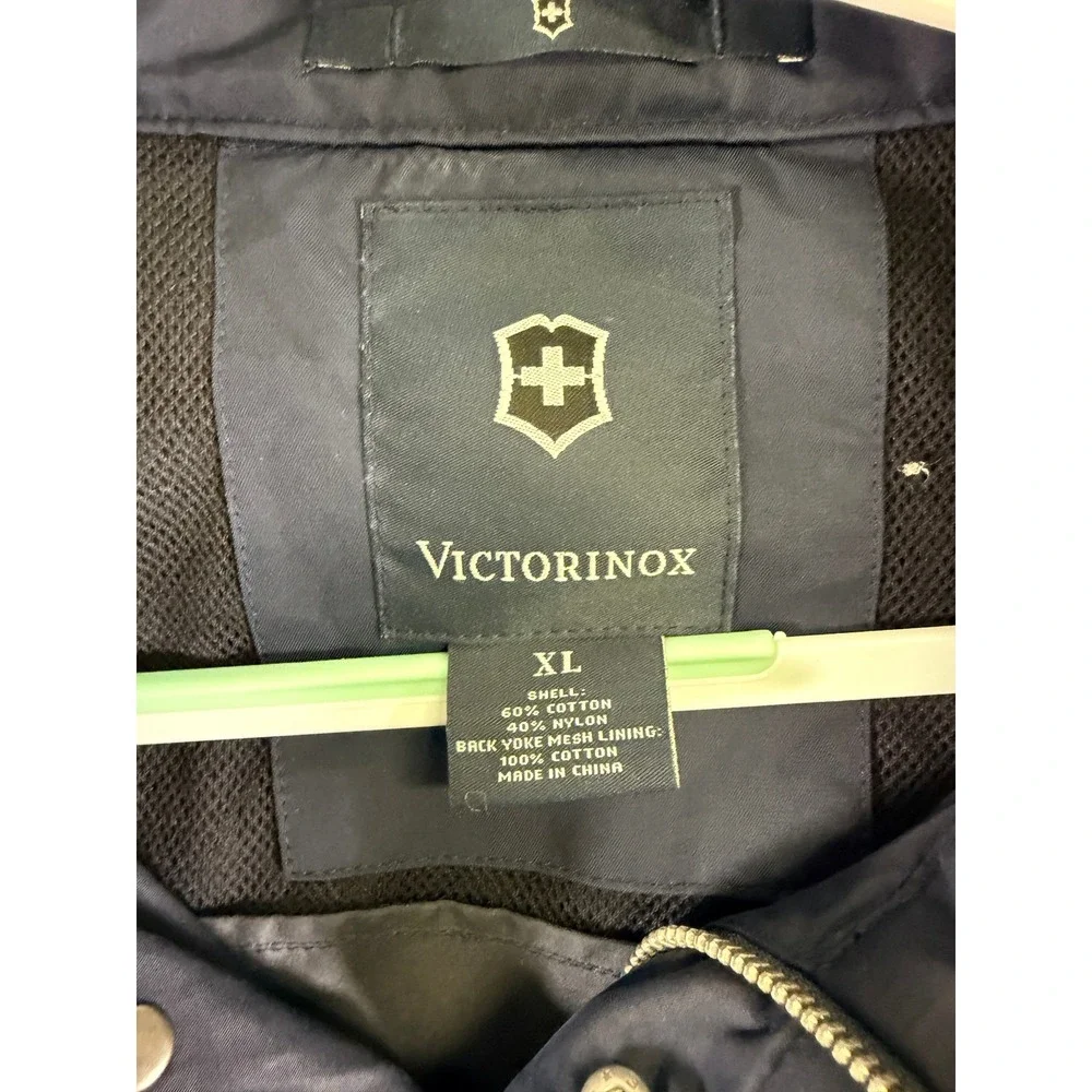 Victorinox Swiss Army Mens XL Navy Blue Hooded Full Zip Field Jacket Coat